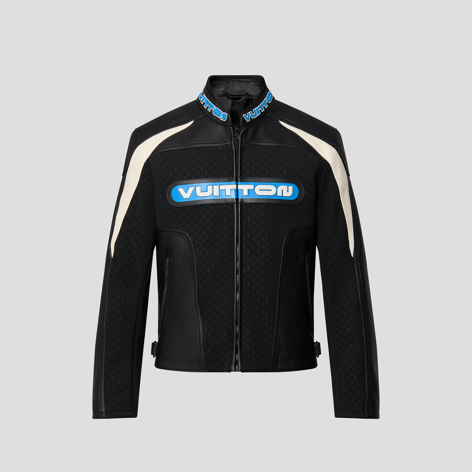 Louis Vuitton NIGO Man Leather Biker Zip Jacket #nigo96136
