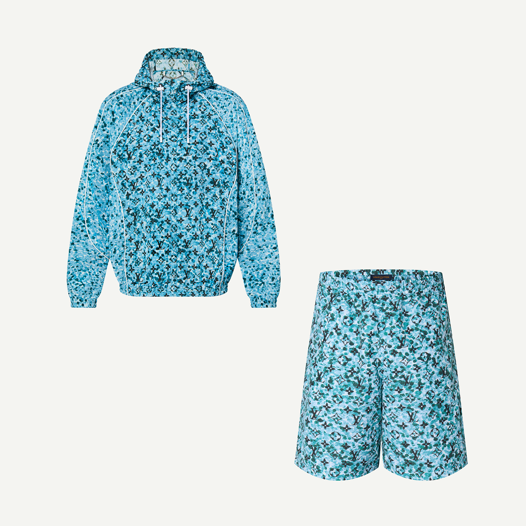 Louis Vuitton NIGO Long Sleeved Hooded Zippered Shorts Set #nigo21621