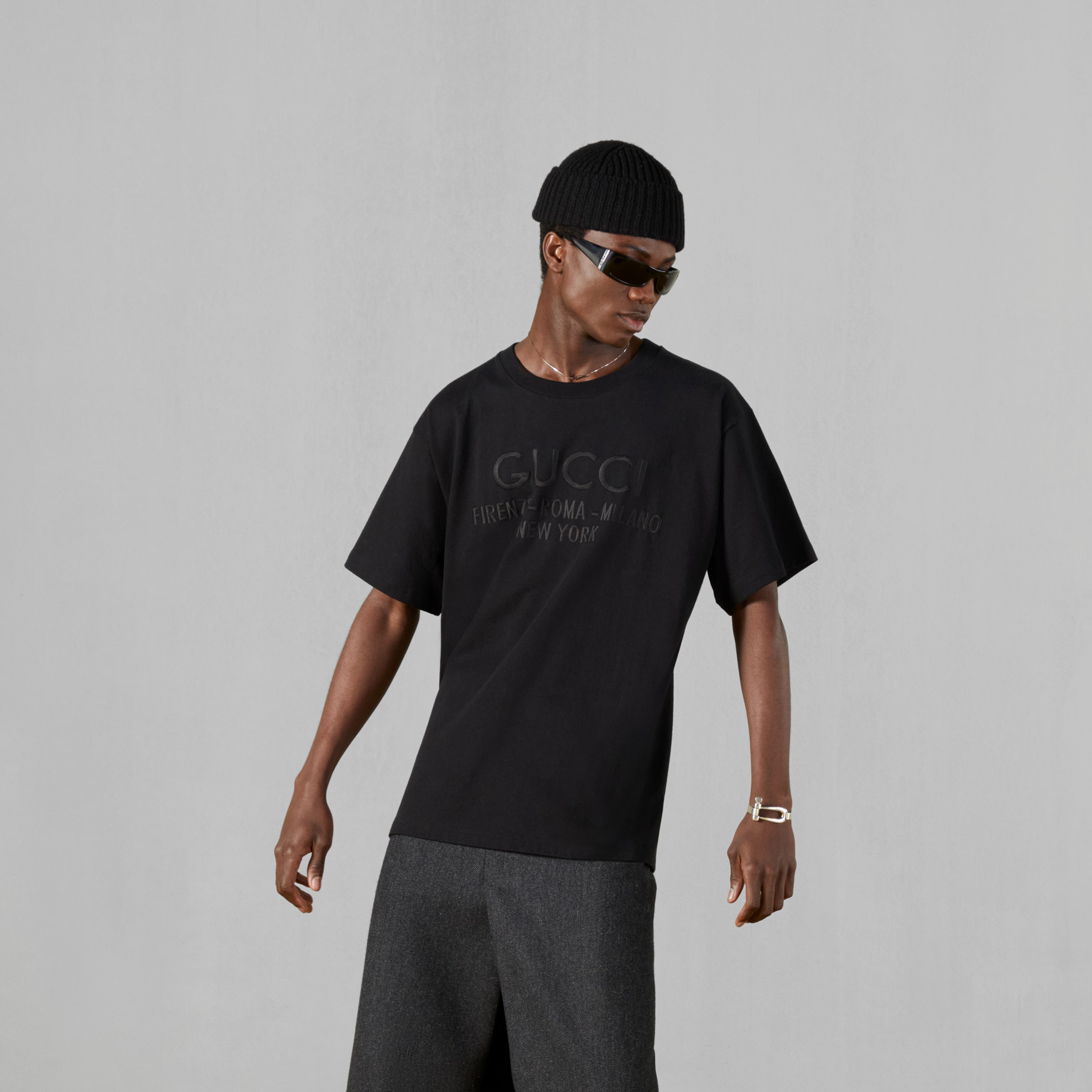 Gucci NIGO Man Embroidered Short Sleeve T-Shirt Black #nigo96143