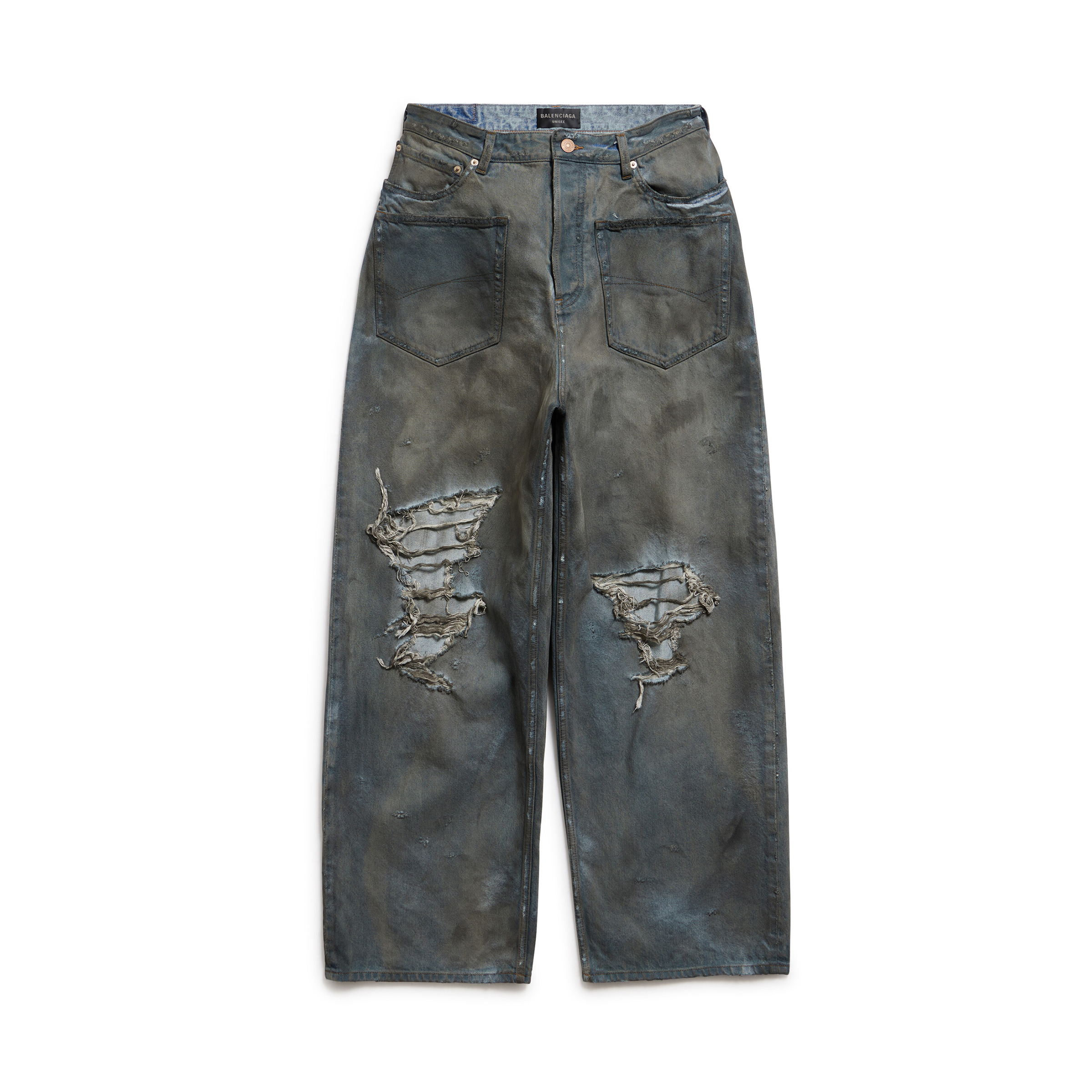 Balenciaga NIGO Man Destroyed Washed Straight Leg Denim Pants Ngvp #nigo6367