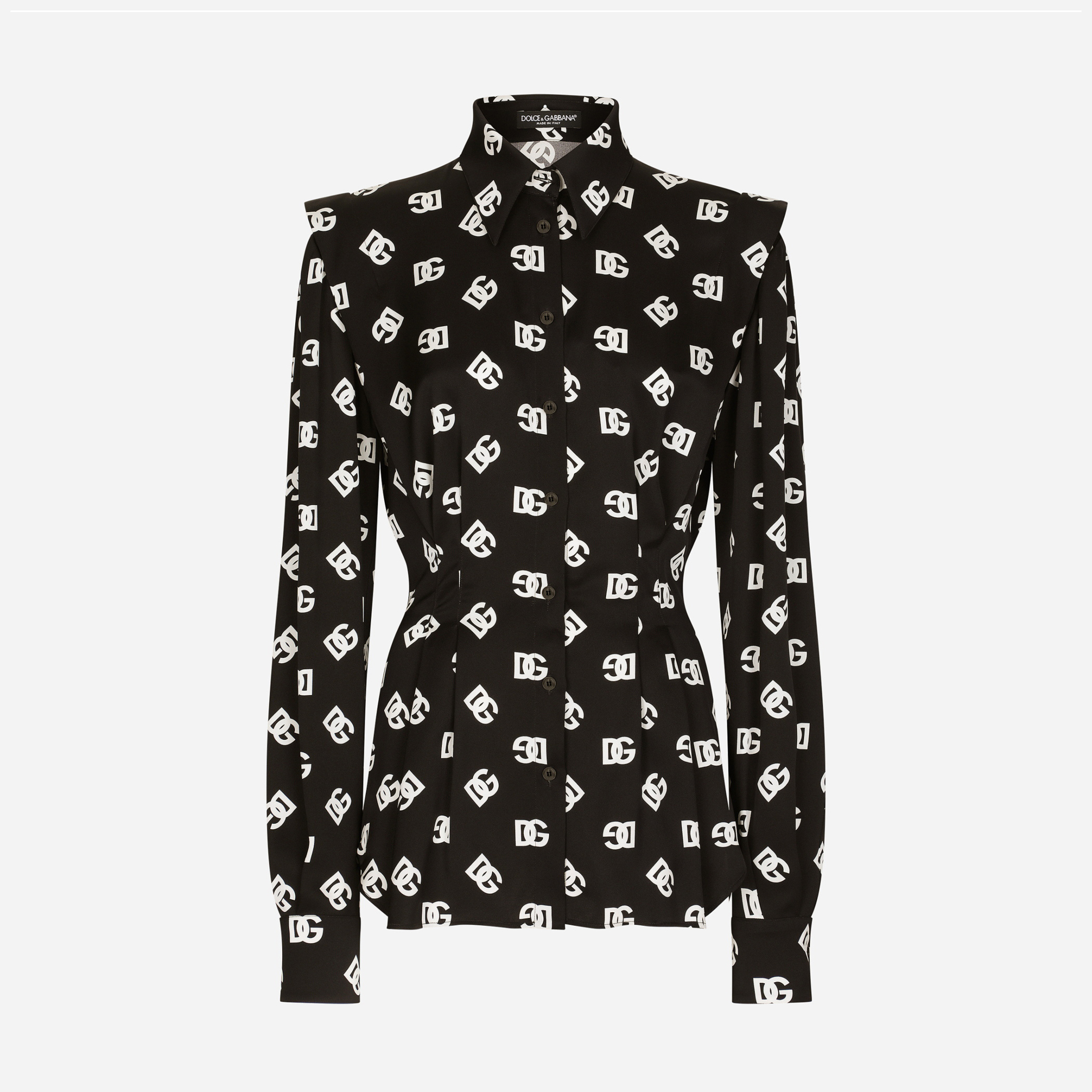 Dolce & Gabbana NIGO Woman Black White Printed Long Sleeve Shirt #nigo96152