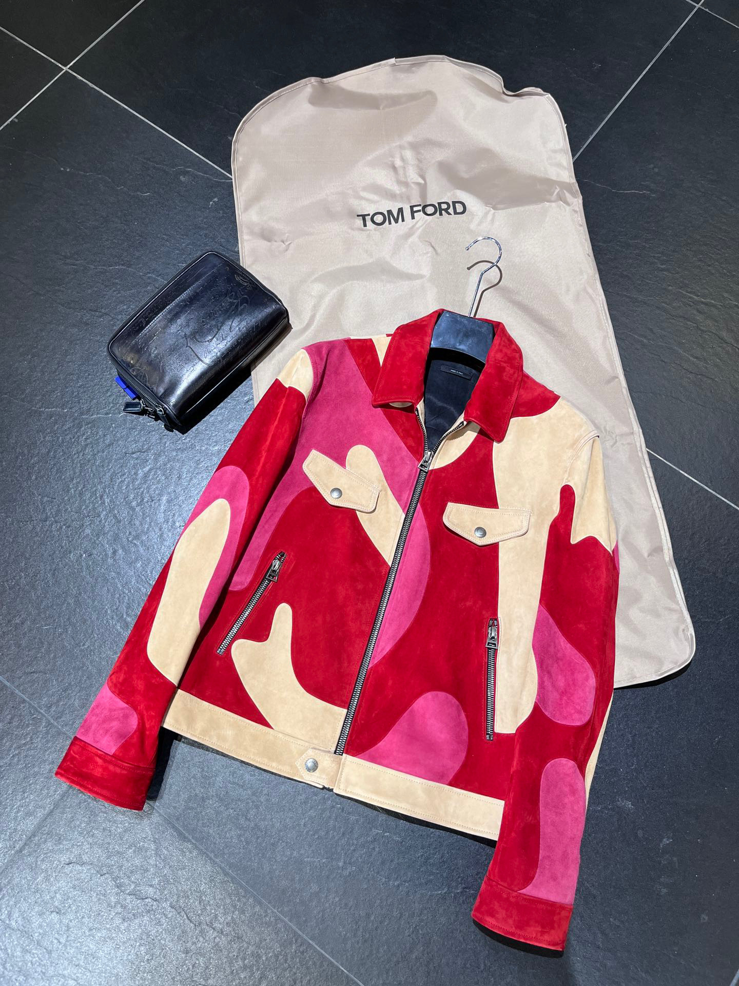 TomFord NIGO Man Wooled Leather Jacket Coat Ngvp #nigo9721