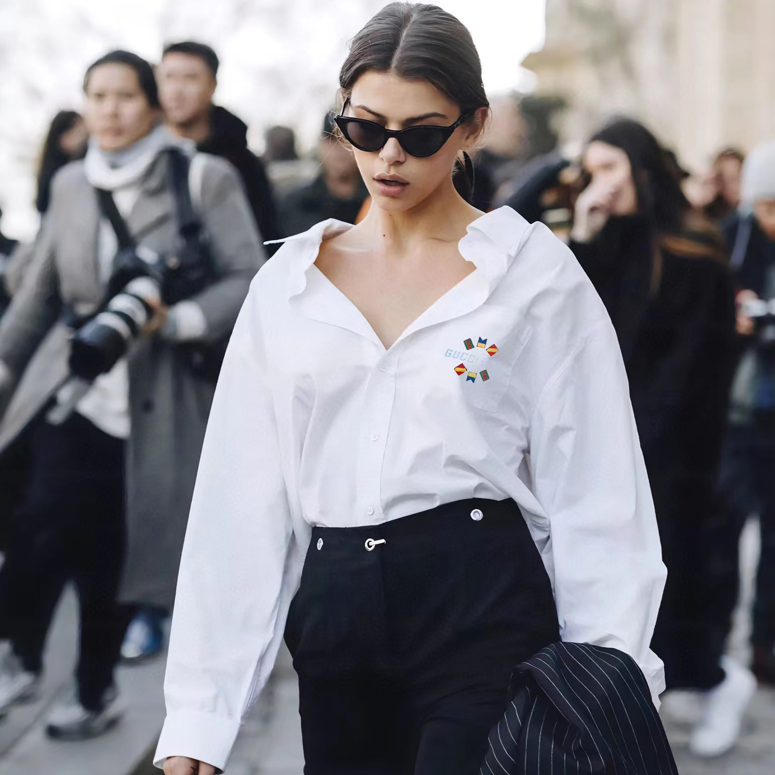 Gucci NIGO Embroidered Logo Long Sleeve Shirt #nigo96155