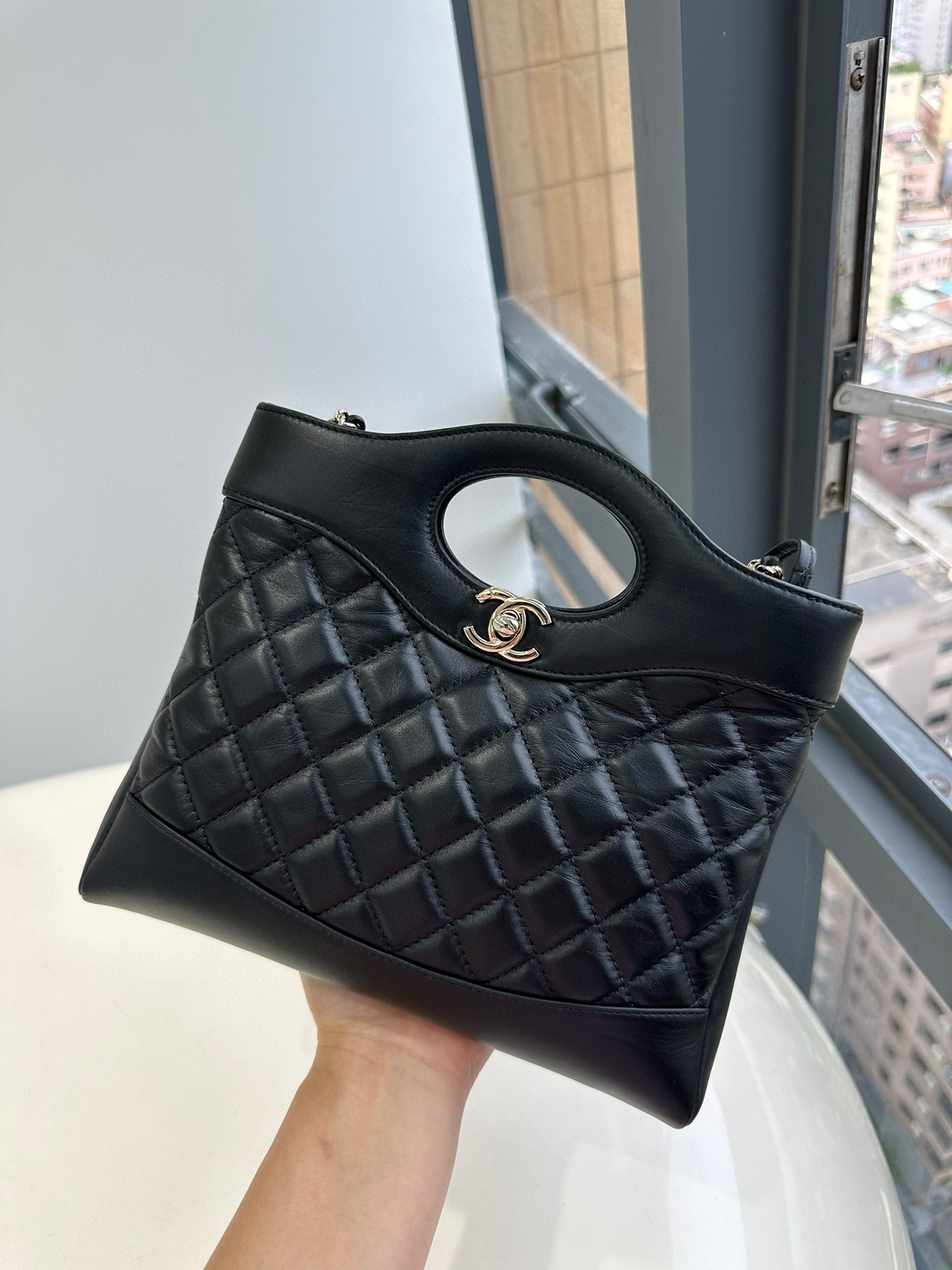 Chanel NIGO Black Leather Shaped Large Capacity Portable Bag #nigo58123