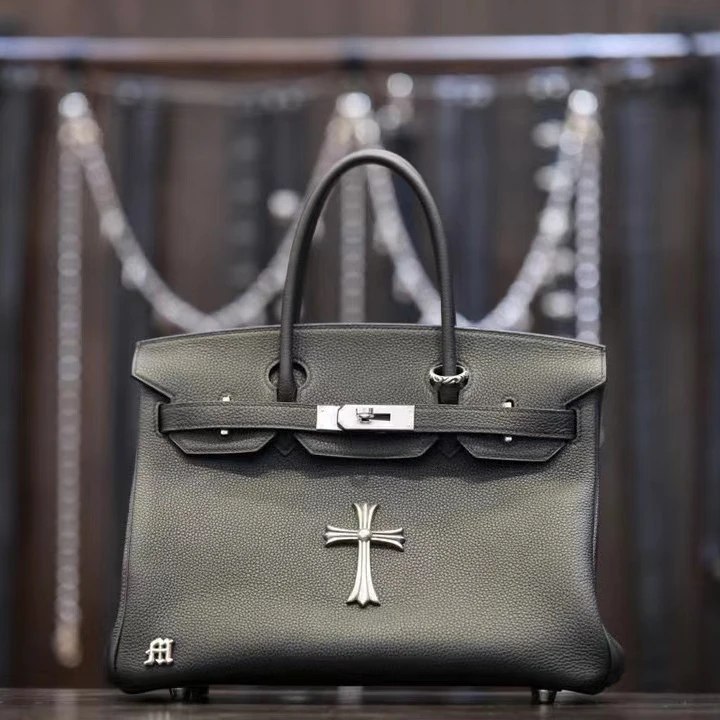 Chrome Hearts NIGO Black Leather Handbag Bag Bags #nigo9728