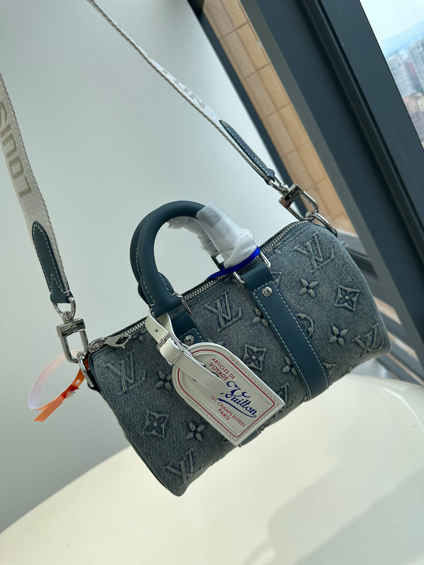 Louis Vuitton NIGO Blue Leather Carrying Crossbody Bag #nigo57923