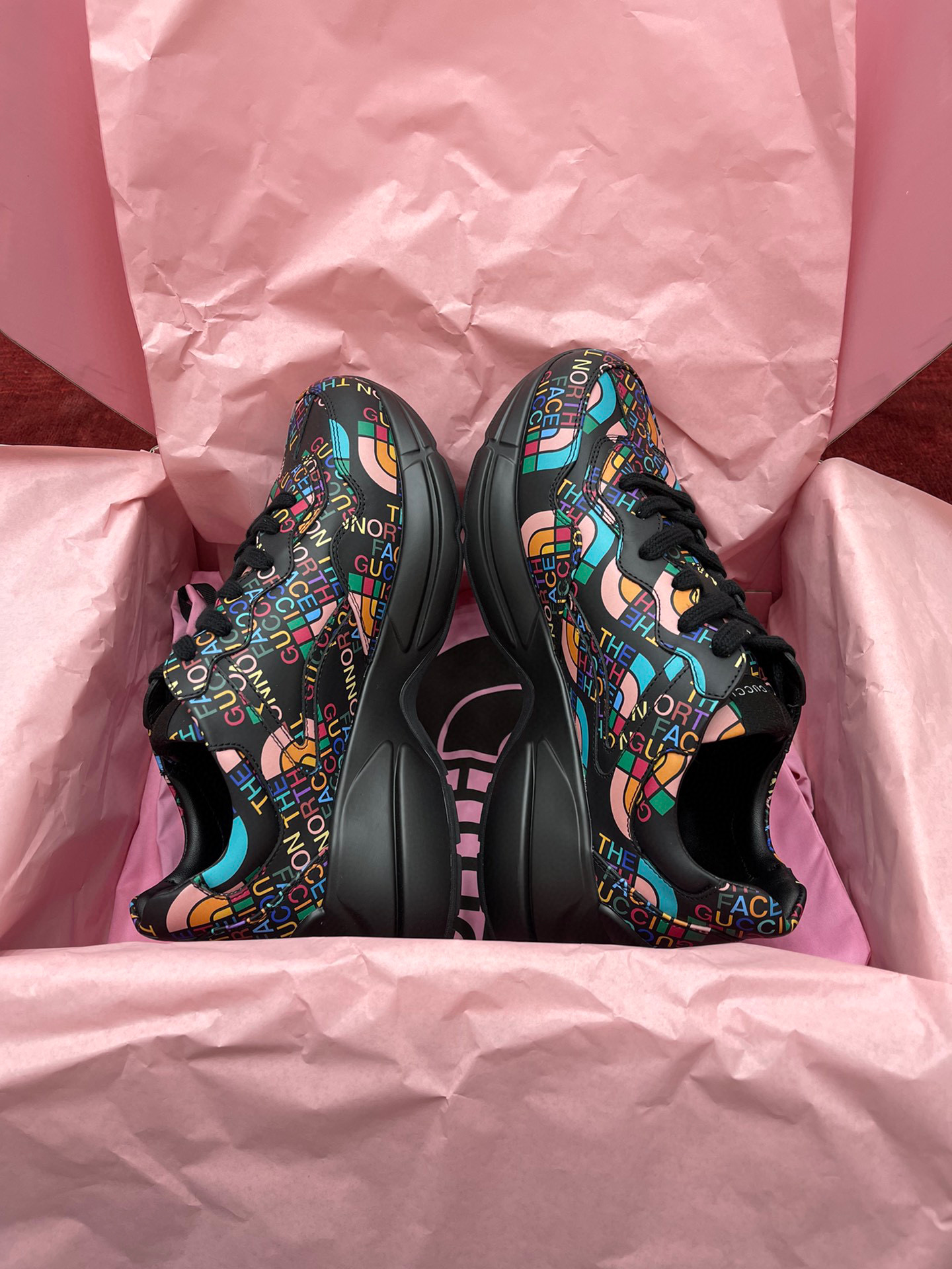 Gucci NIGO Coloured Lettered Leather Sneakers Shoes #nigo8481