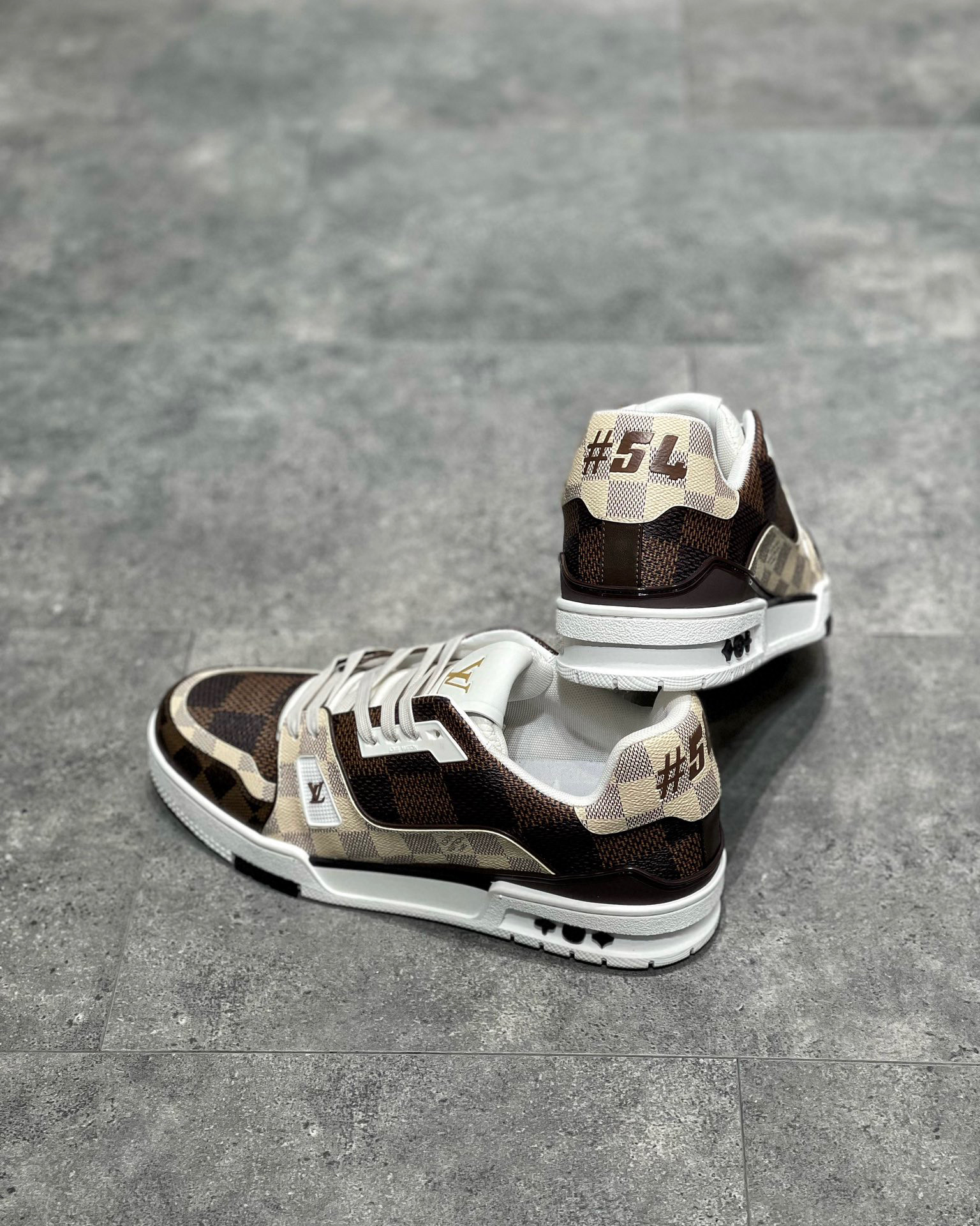 Louis Vuitton Checkerboard Flat Sneakers Shoes #nigo3482