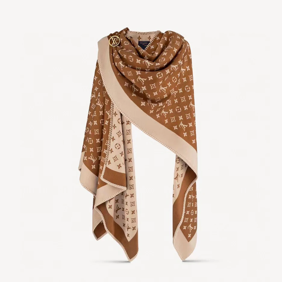 Louis Vuitton NIGO Wool Cashmere Letter Jacquard Cape Accessories Scarf #nigo56367