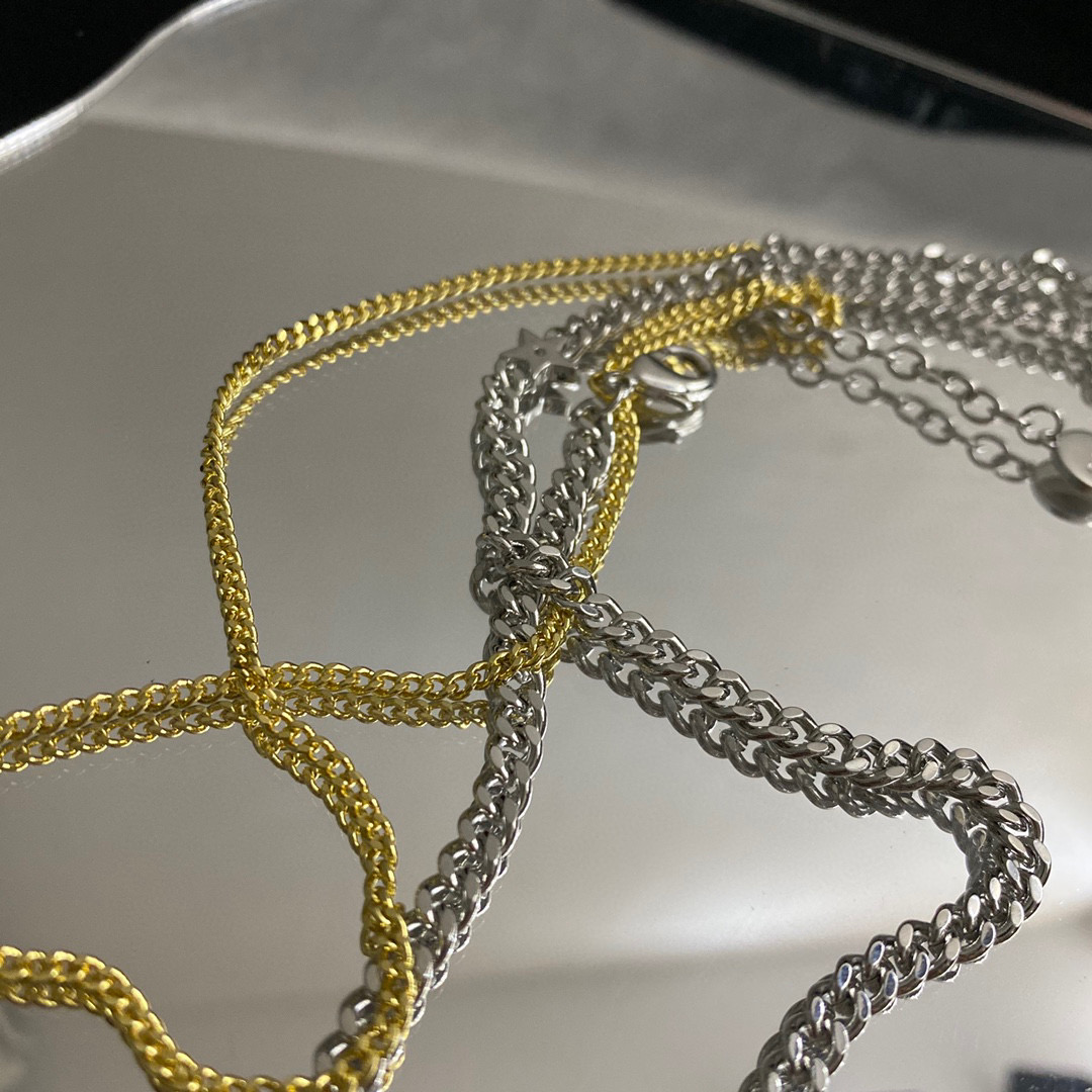 Dior NIGO Double Chain Splicing Necklace #nigo21414