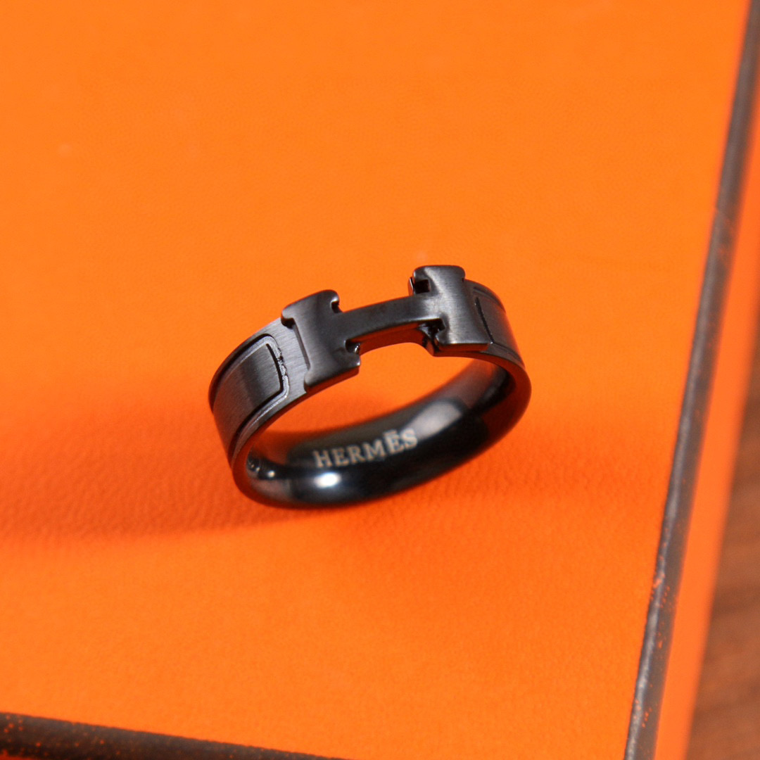 Hermès Frosted Black Ring Bracelet Jewelry #nigo96214