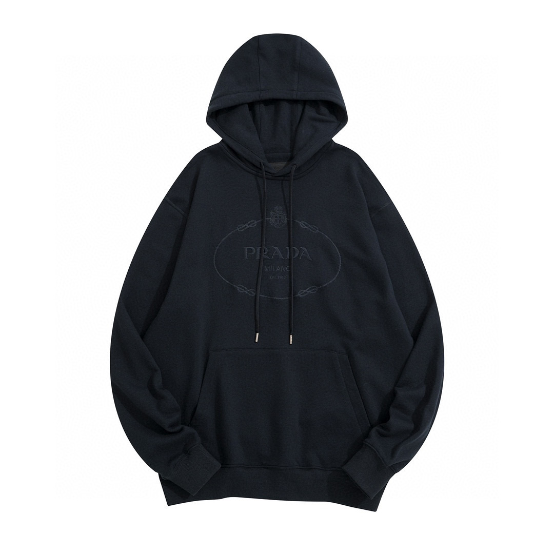 Prada Embroidered Hooded Letter Sweatshirt Pullover #nigo96188