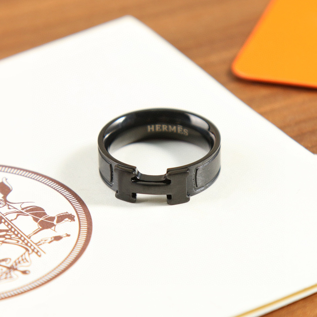 Hermès Frosted Black Ring Bracelet Jewelry #nigo96214