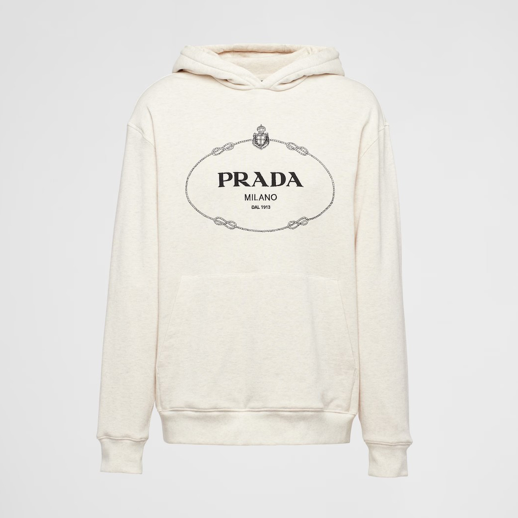 Prada Embroidered Hooded Letter Sweatshirt Pullover #nigo96188