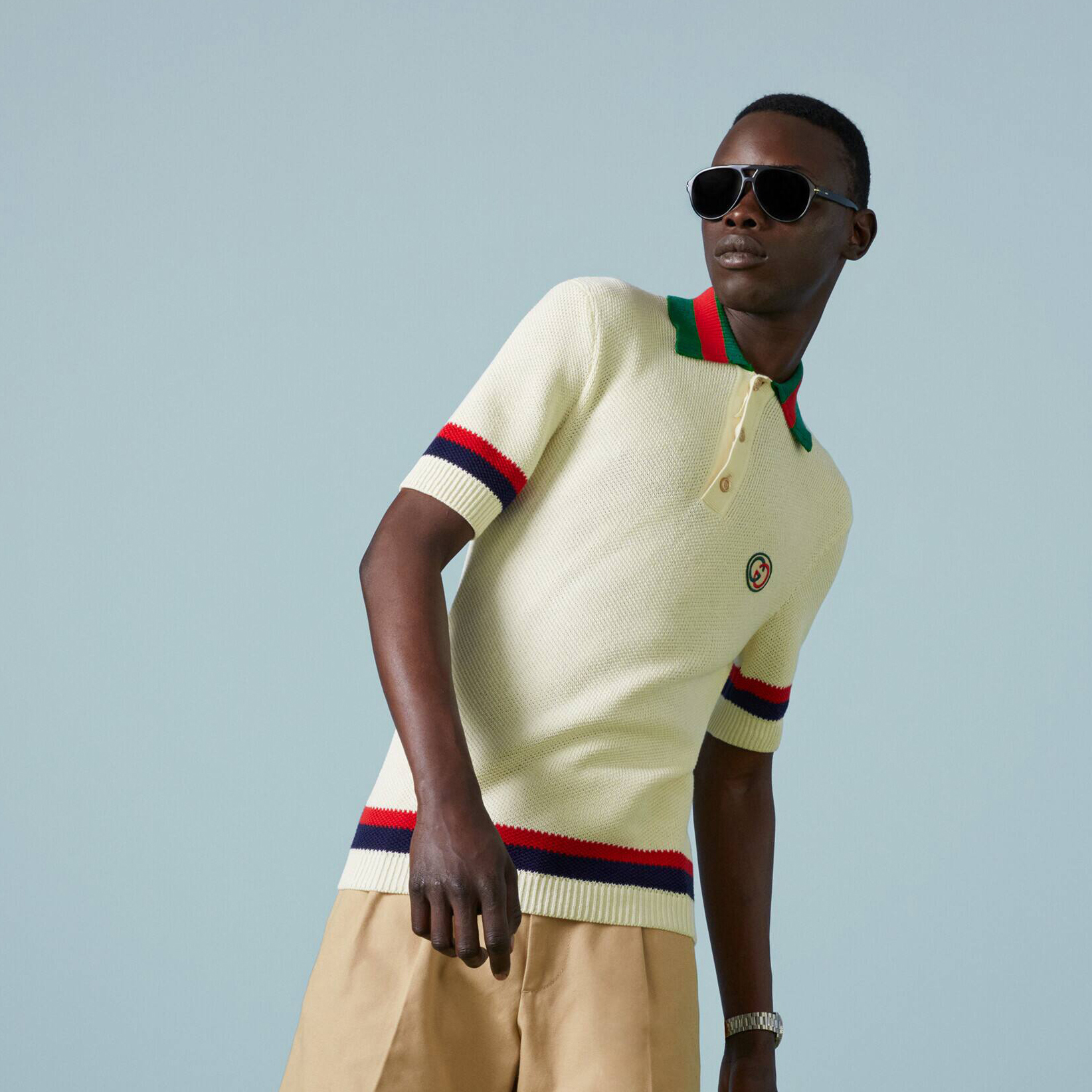Gucci Men's Knitted Short Sleeved Polo Shirt #nigo96211
