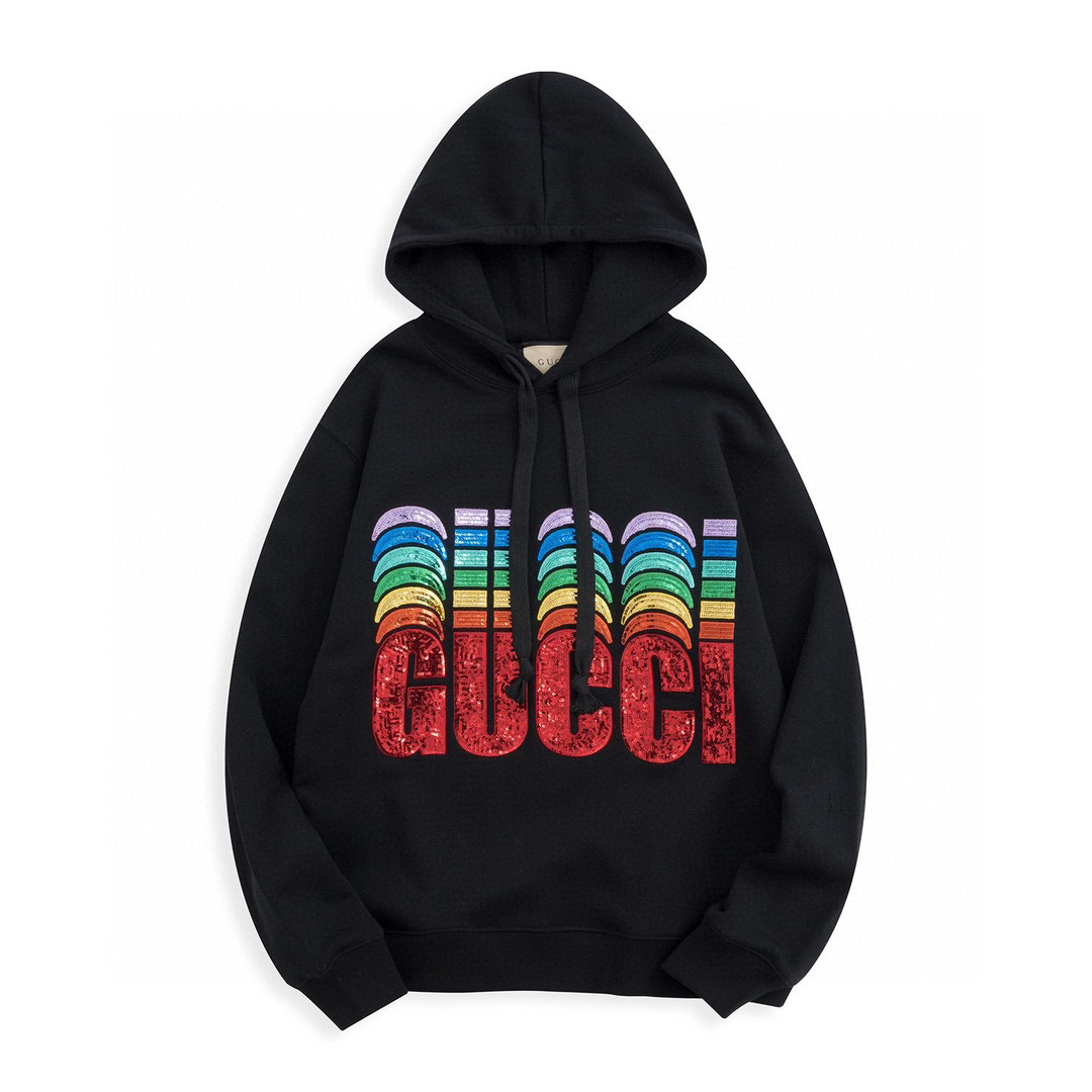 Gucci NIGO Man Spring and autumn black print hooded pullover #nigo94173