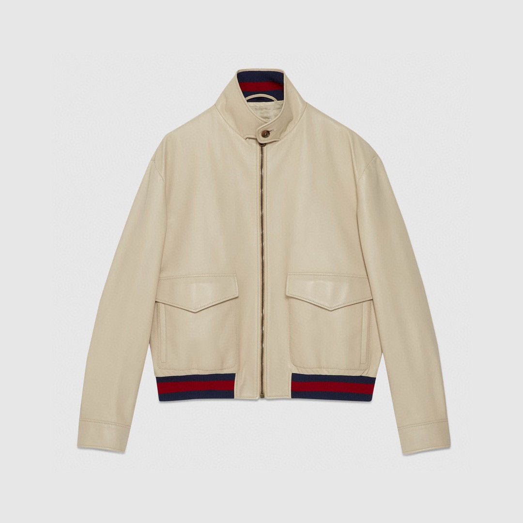Gucci NIGO Men Leather Zip Jacket Coat #nigo96132