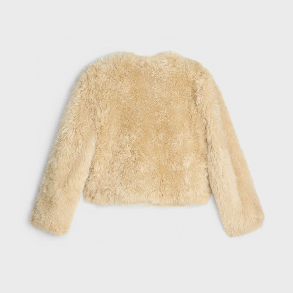 Celine Long Sleeved Fur Coat Jacket #nigo21678
