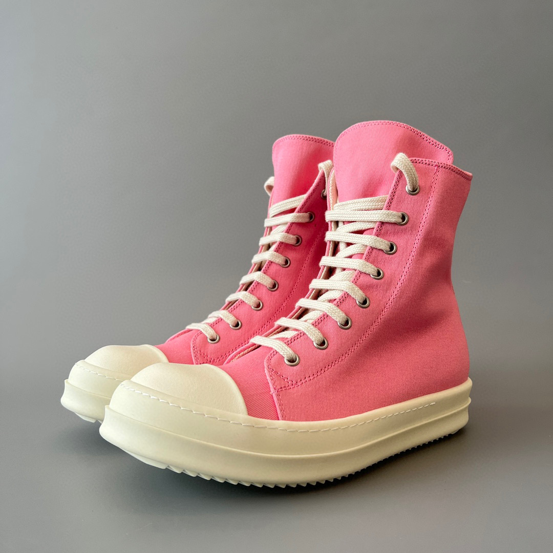 Rick Owens NIGO Pink High Top Canvas Shoes Ngvp #nigo6385
