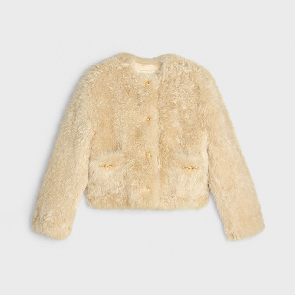 Celine Long Sleeved Fur Coat Jacket #nigo21678
