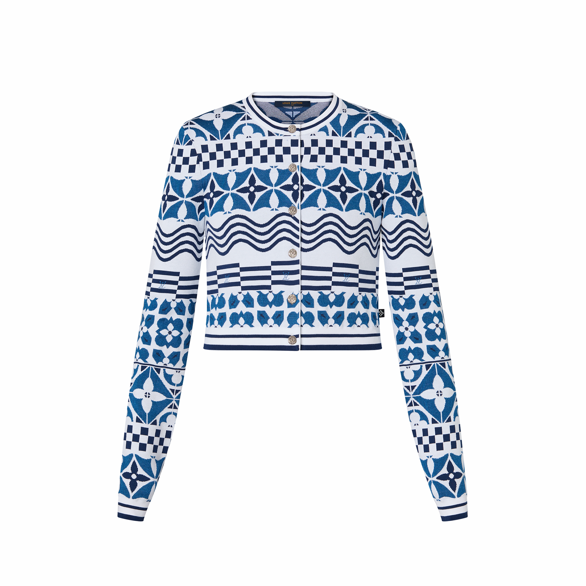 Louis Vuitton Blue Printed Long Sleeved Cotton Top #nigo21662