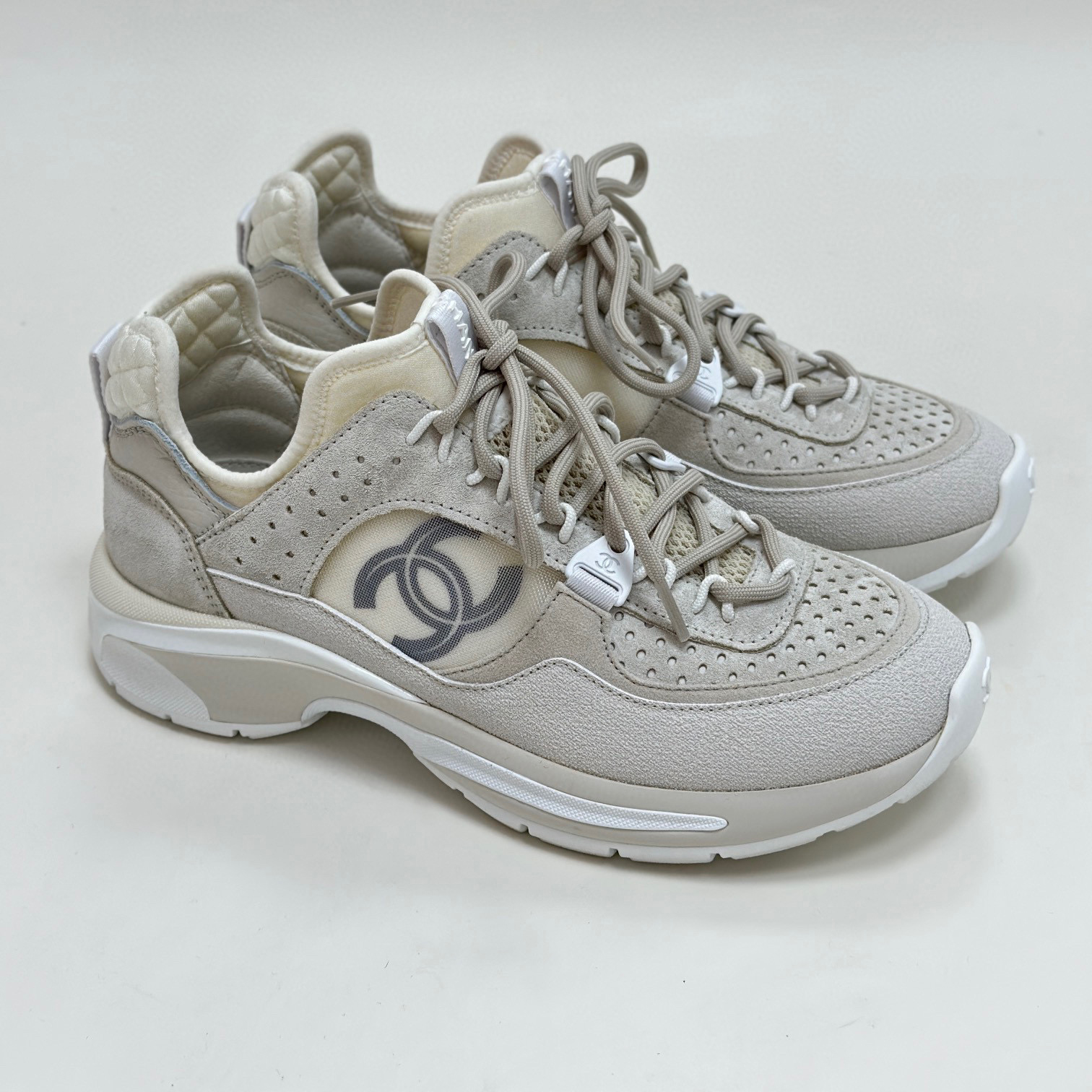 Chanel Low Top Lace Up Sneakers Shoes #nigo96247