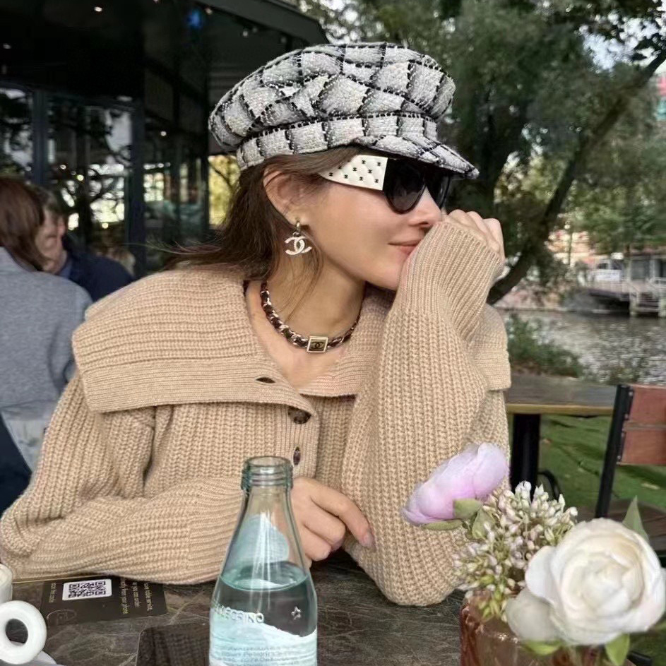 Chanel Fall And Winter With Tweed Plaid Duck Tongue Beret #nigo96255