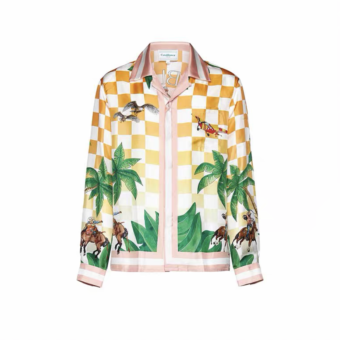 Casablanca NIGO Woman Pink Plaid Long Sleeved Buttoned Shirt #nigo21694