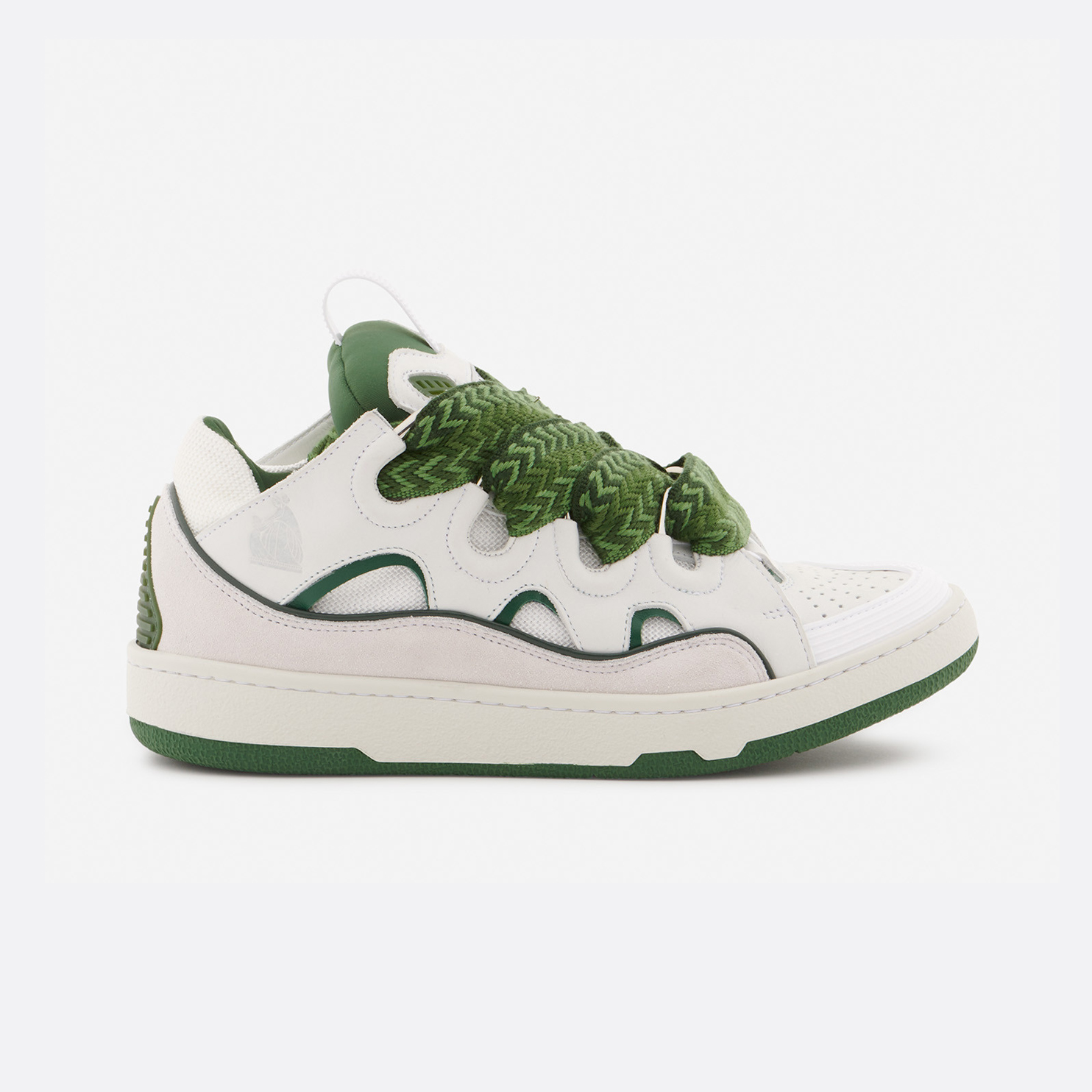 Lanvin Curb White Green Patchwork Lace Uup Casual Board Shoes #nigo21698