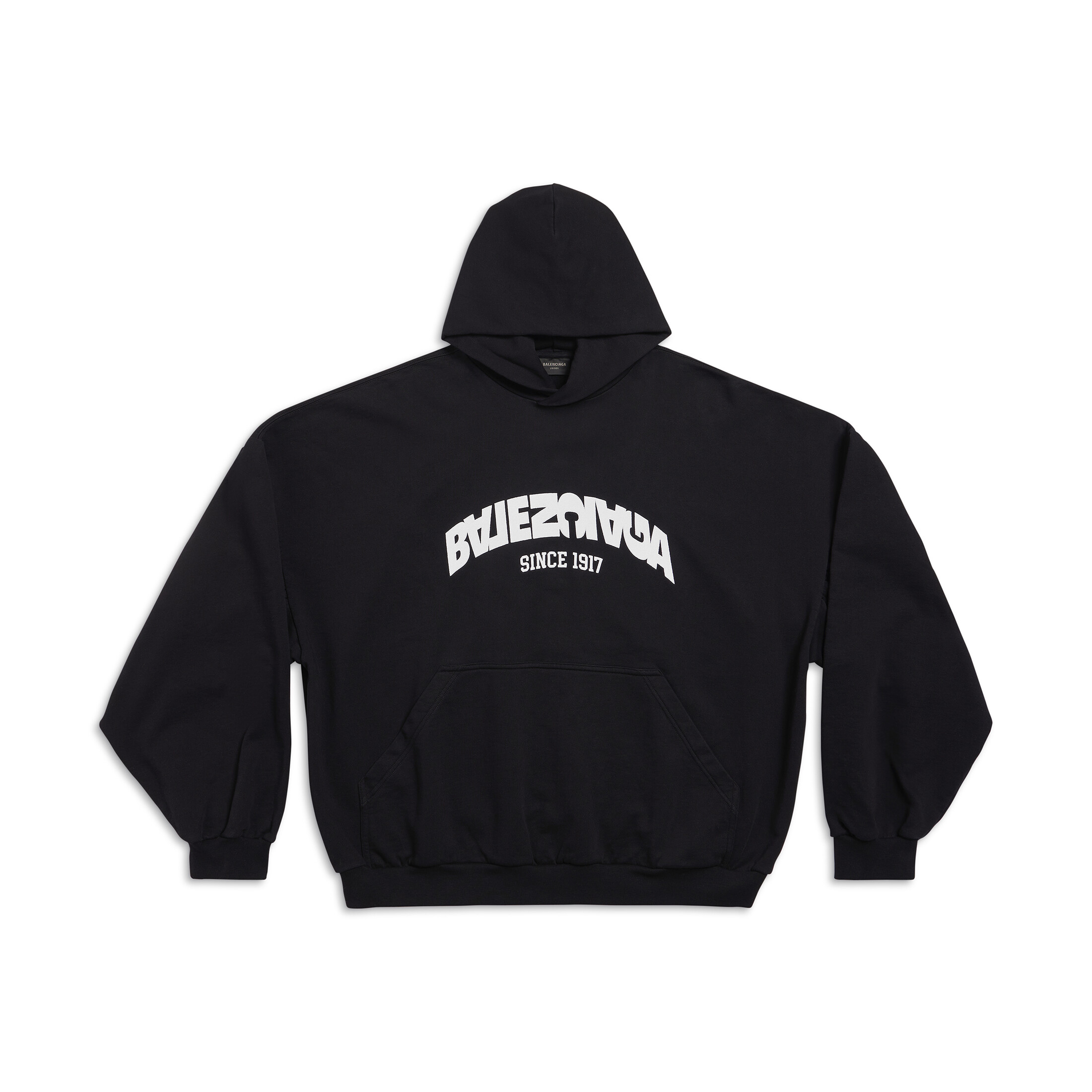 Balenciaga Back Flip Round Hoodie Oversize In Black Mirror Letter Hooded Sweatshirt Pullover #nigo96248