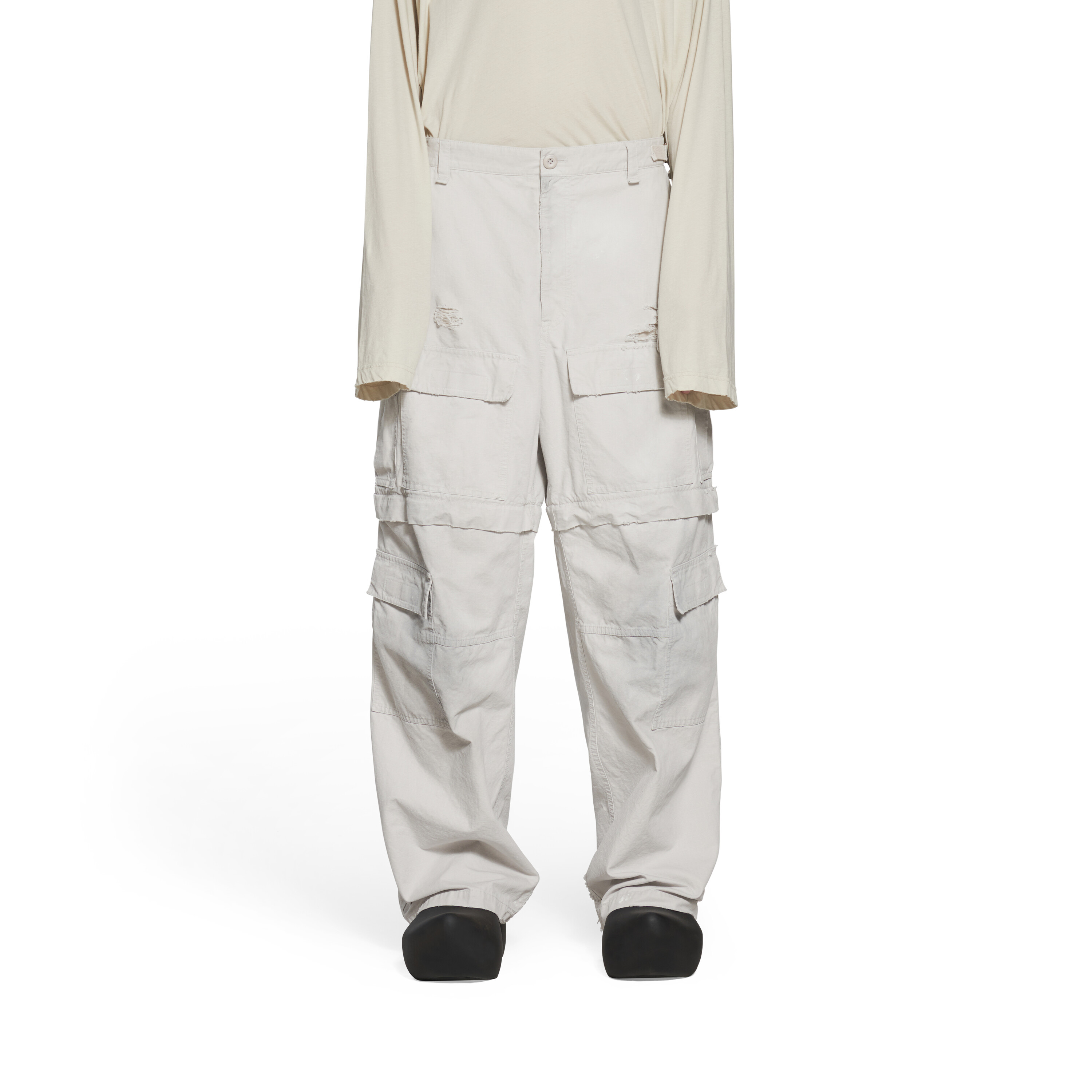 Balenciaga Men's Large Cargo Pants In Light Grey #nigo6428