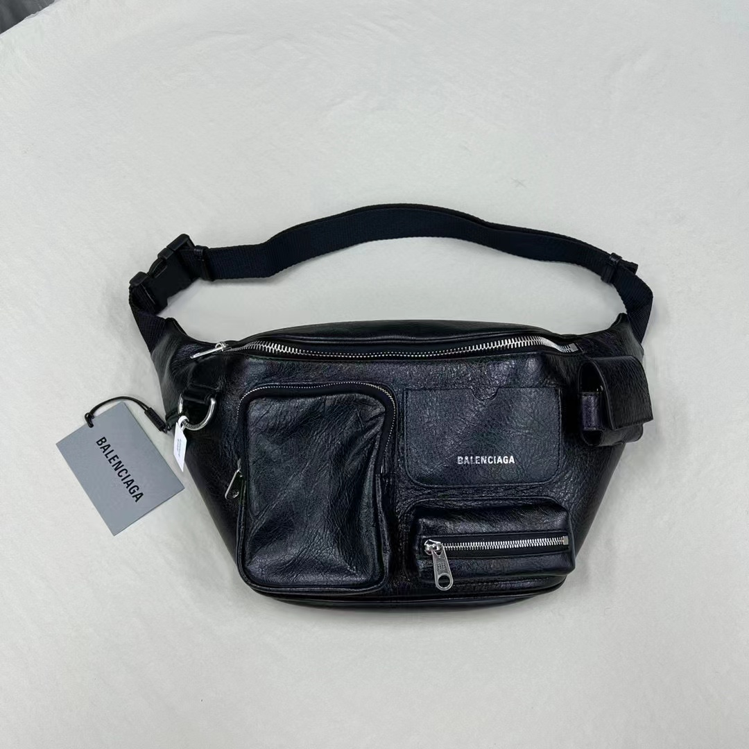 Balenciaga NIGO Leather Multi-Pocket Fanny Pack Chest Bag #nigo51411