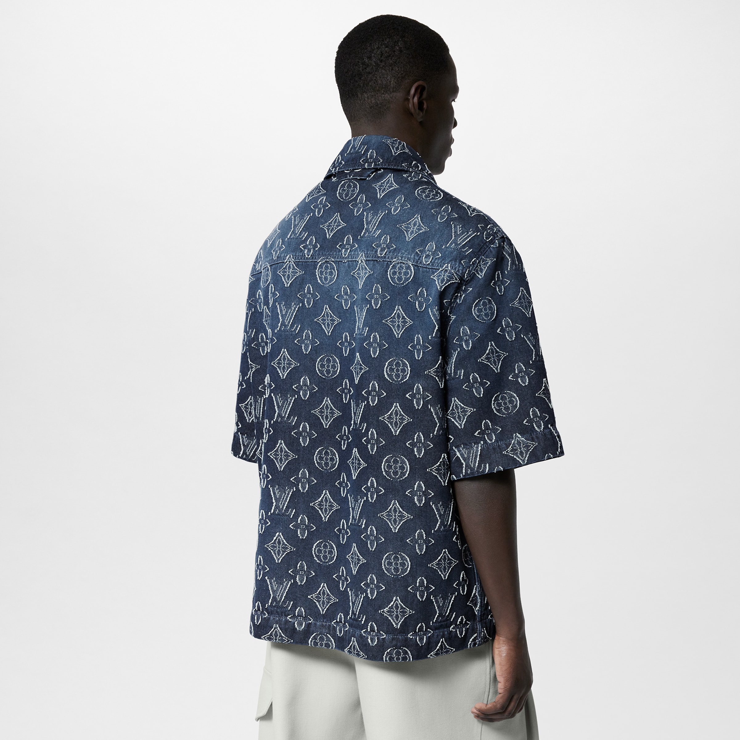 Louis Vuitton Monogram Short-Sleeved Chambray Shirt Cowboy #nigo96264