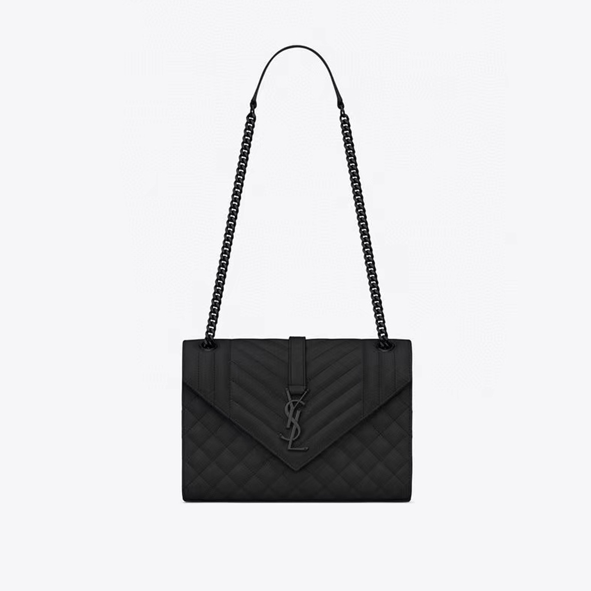 SAINT LAURENT ENVELOPE Grain Embossed Leather Handbag Square Crossbody Bag #nigo55664