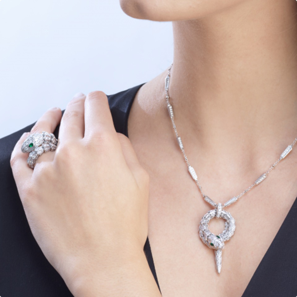 Bvlgari Serpenti Snake Ring With Diamonds #nigo96266