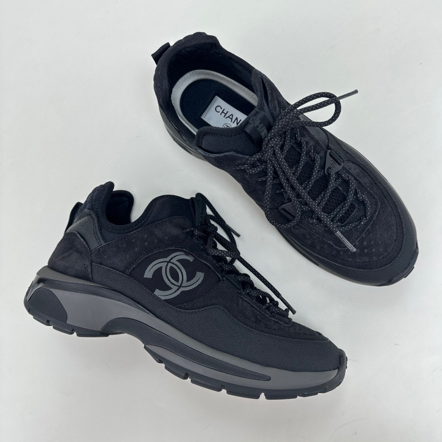 Chanel Low Top Lace Up Sneakers Shoes #nigo96247