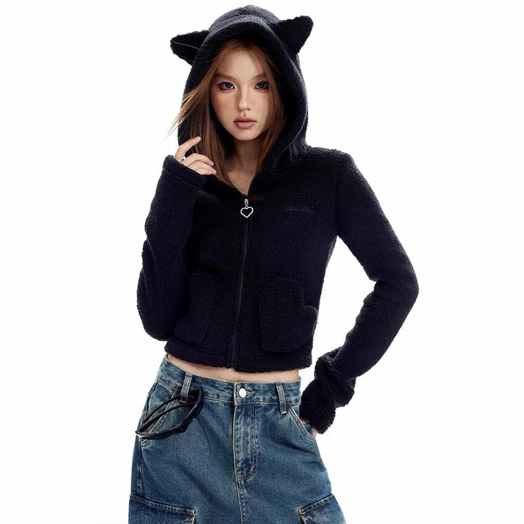 Balenciaga Zipper Hooded Fleece Jacket Coat #nigo6391