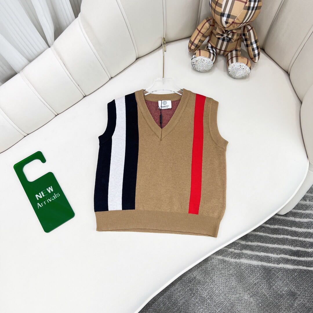 Burberry Kid's Striped V-Neck Vest #nigo32781