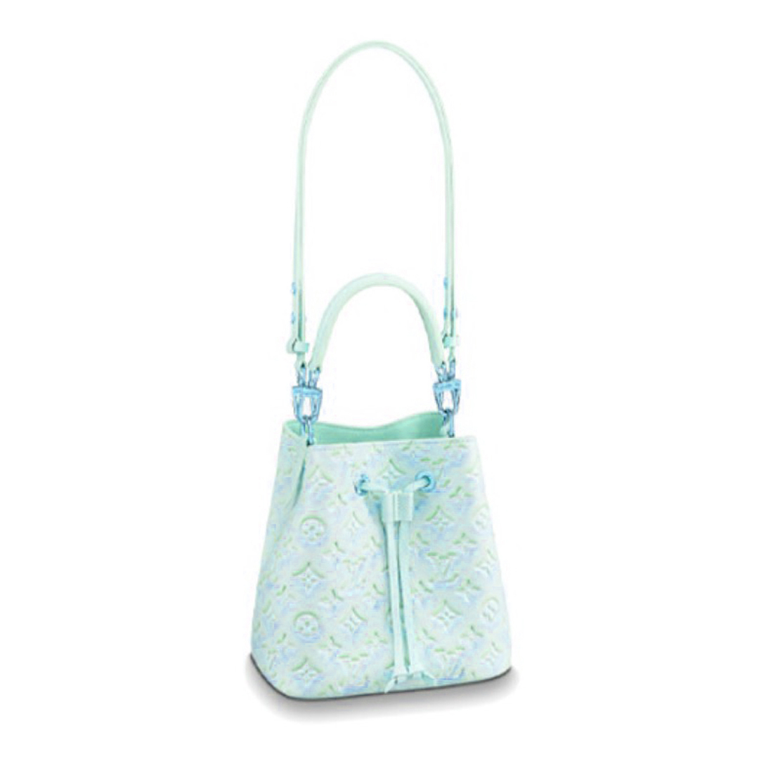 Louis Vuitton NEONOE BB NIGO Leather Bucket Bag Spray Painted Shiny Rainbow Colorful Shoulder Tote Bag #nigo54763