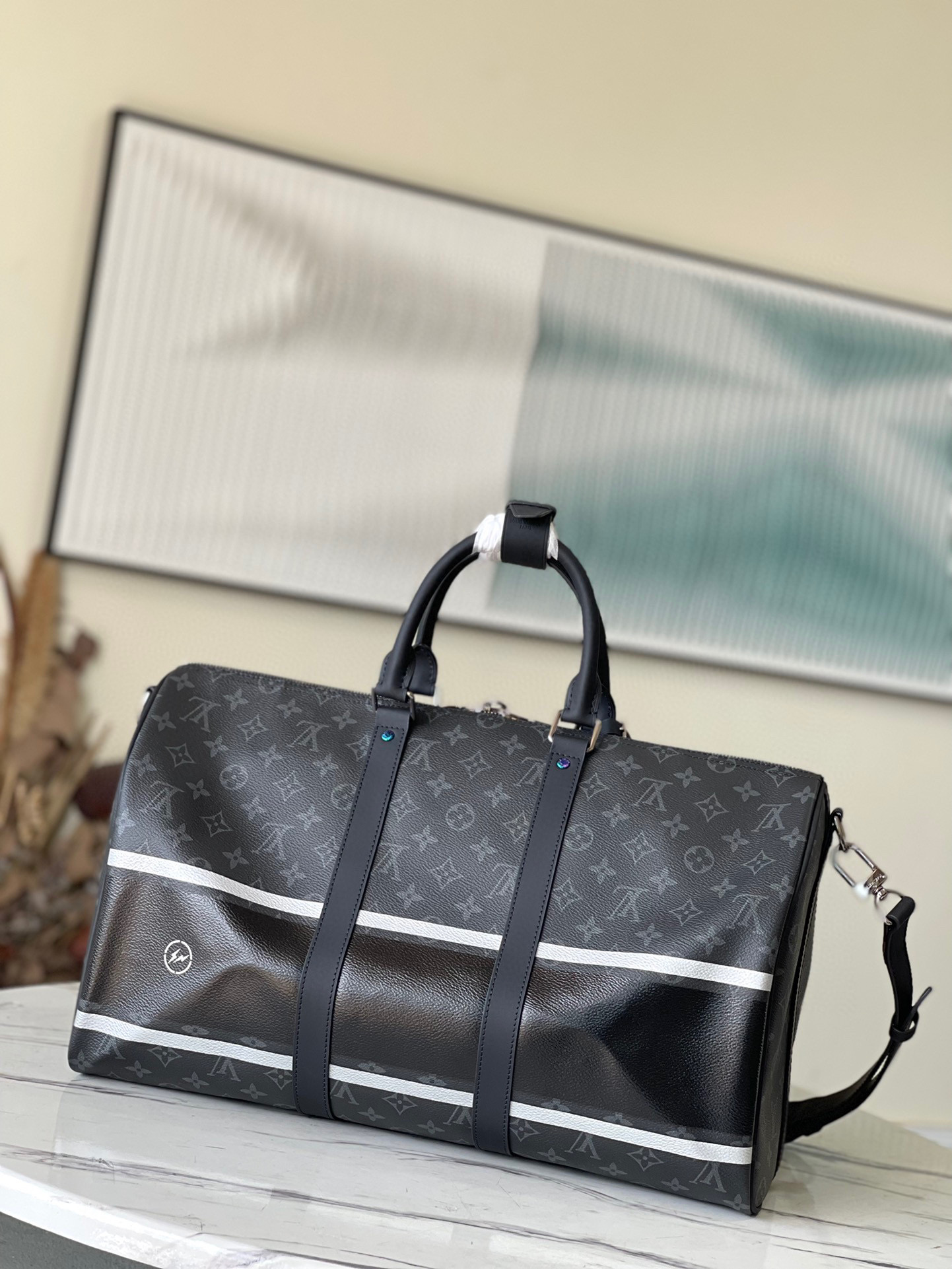 Louis Vuitton Black Tote Travel Bag Luggage Bags #nigo7675