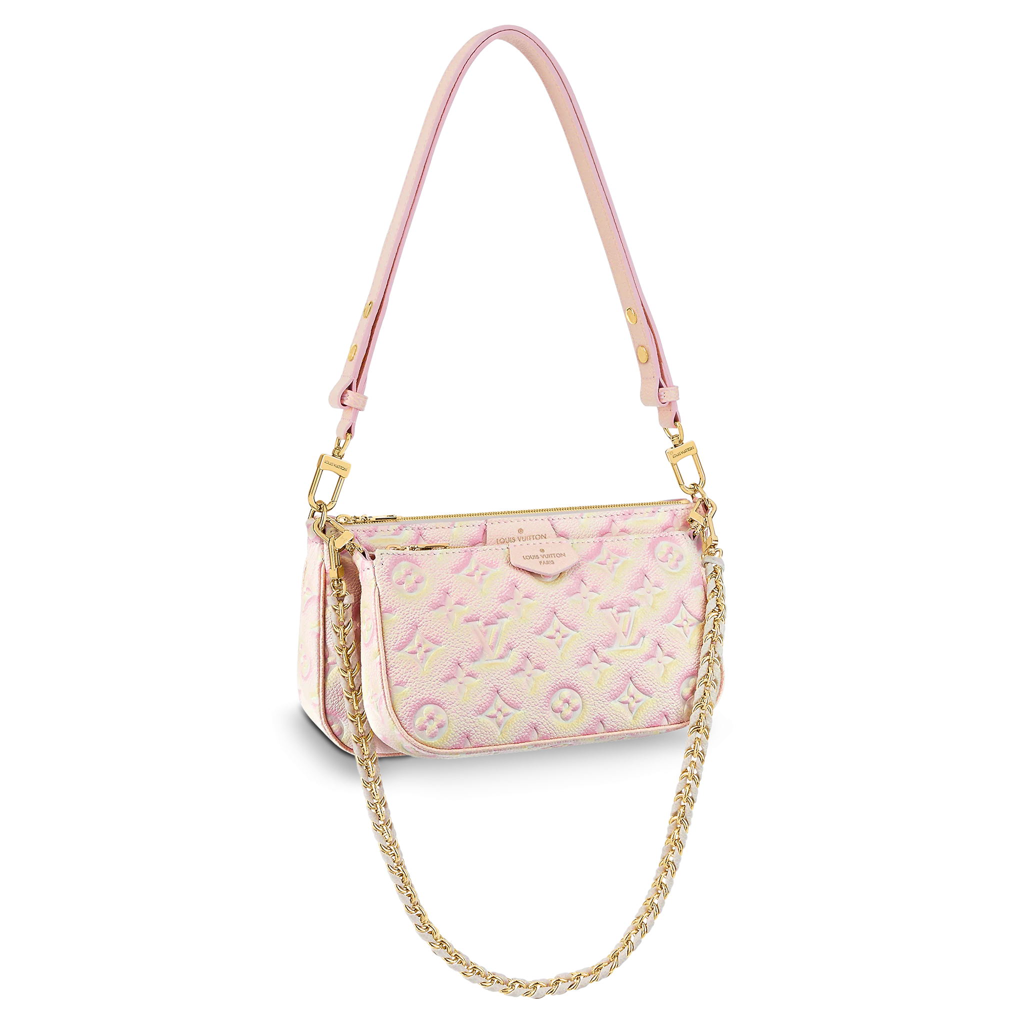 Louis Vuitton NIGO Embossed Leather Painted Shiny Bright Clutch Chain Shoulder Bag #nigo54764