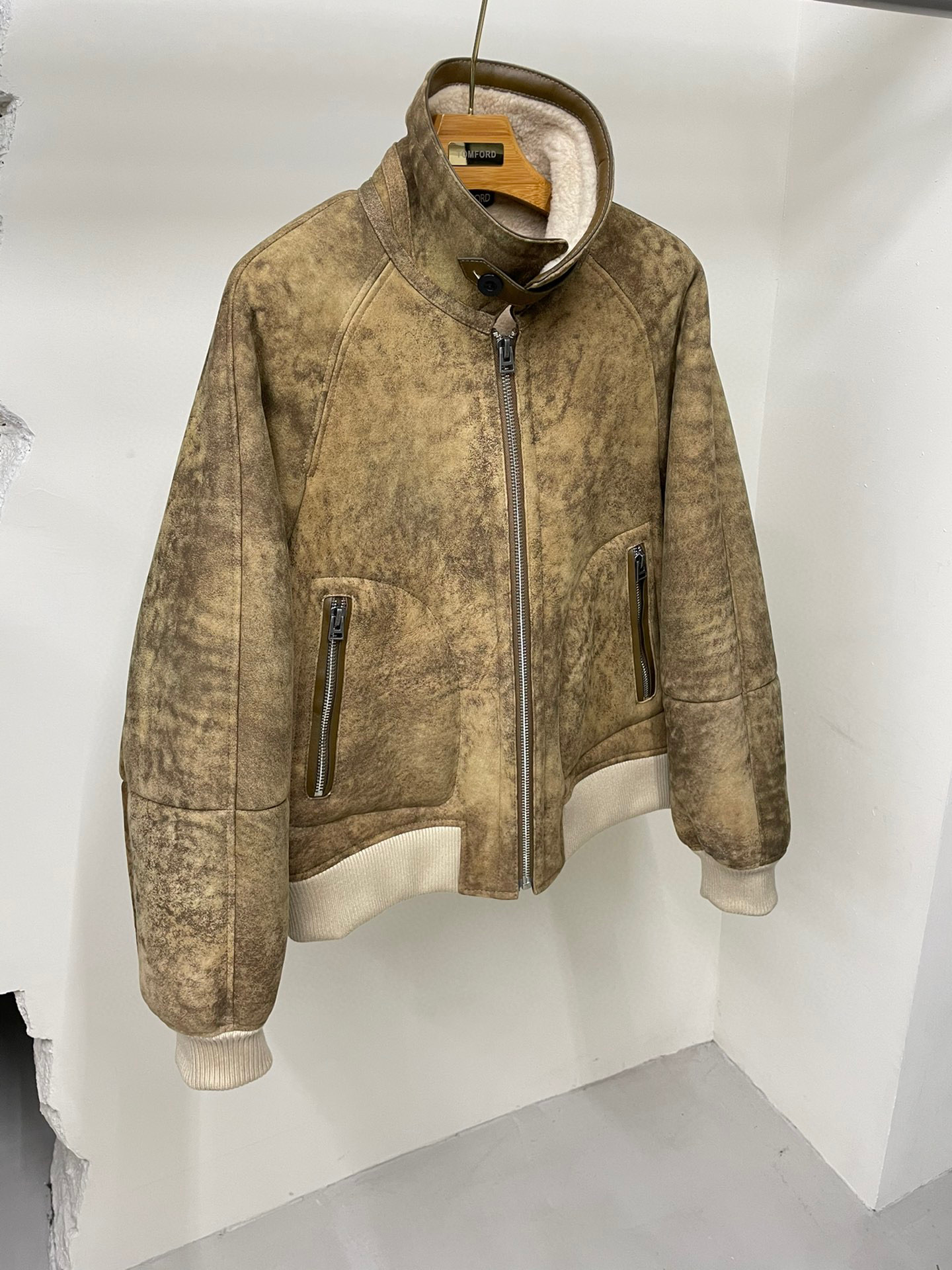 Tom Ford Lambswool Collar Suede Jacket #nigo96273