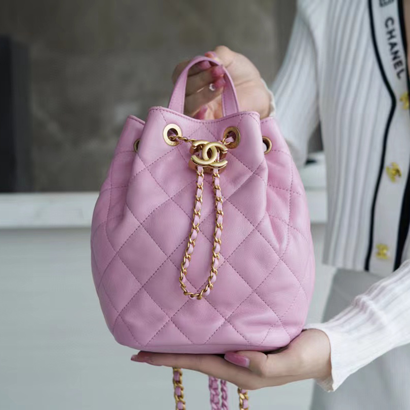 CHANEL Pink Leather Chain Backpack Bag Bags #nigo54373