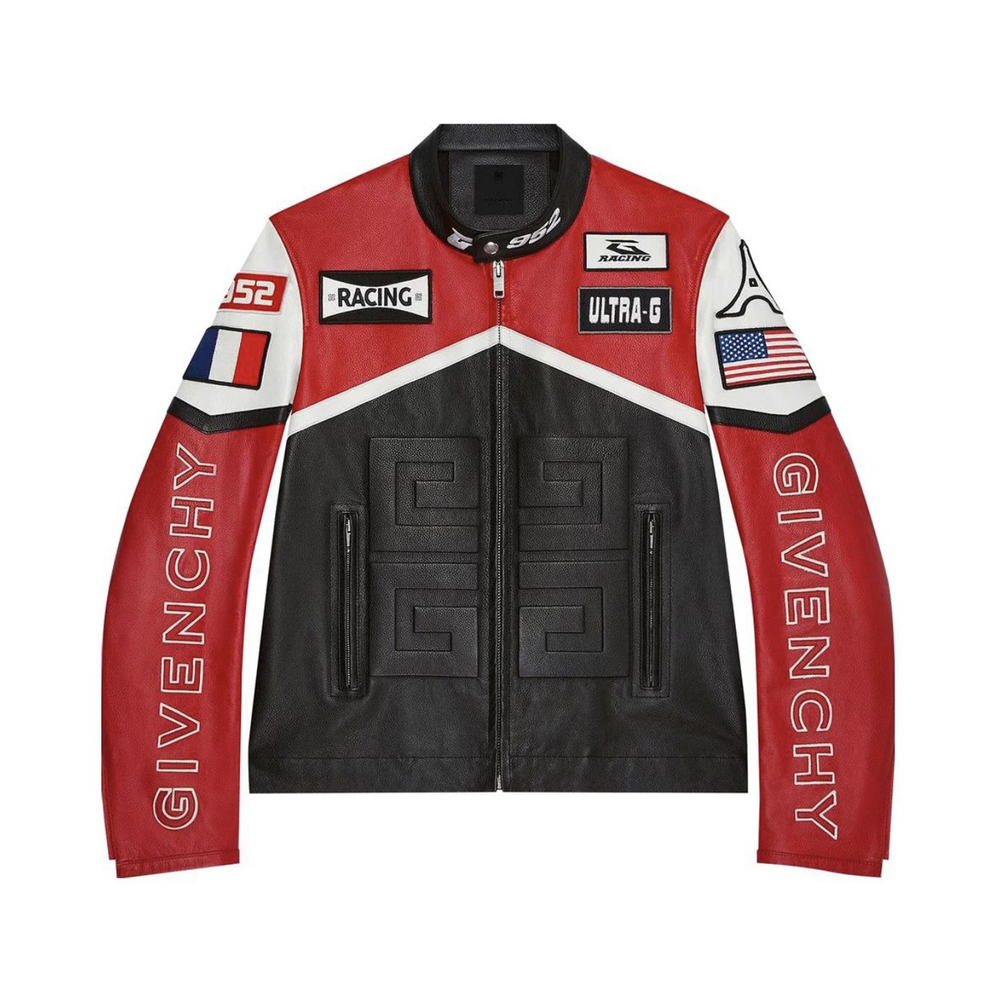 Givenchy Men Biker Leather Jacket Zip Up Coat #nigo96276