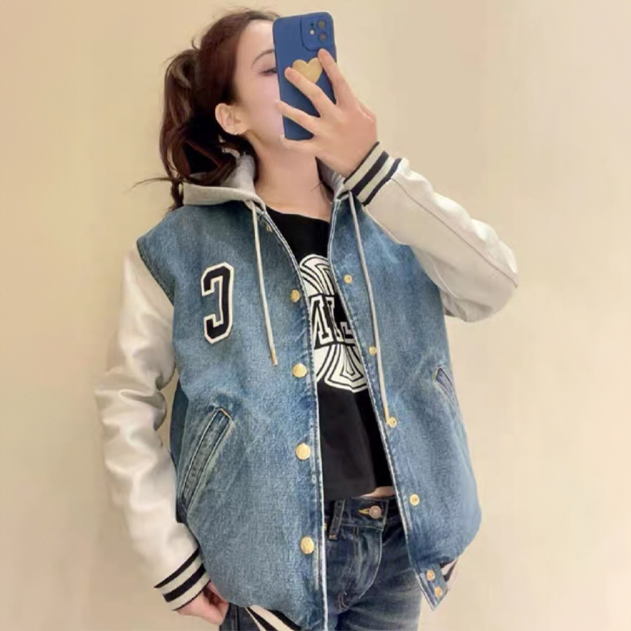 Celine Patchwork Hooded Letter Jacket Coat #nigo6454