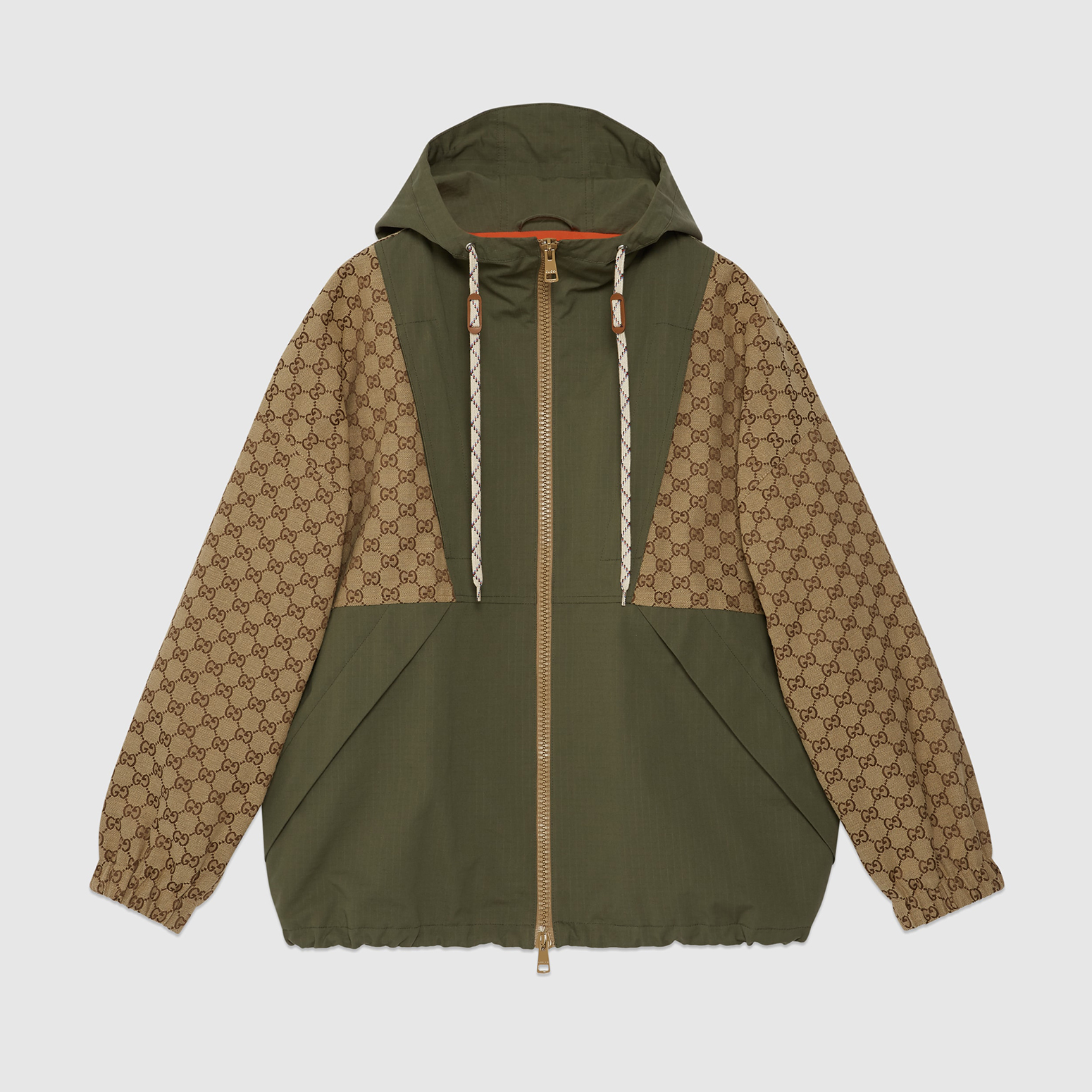 Gucci GG Cotton Canvas Zip Jacket Cargo Pants Colour Blocking Hooded Trousers Set Suit #nigo96293