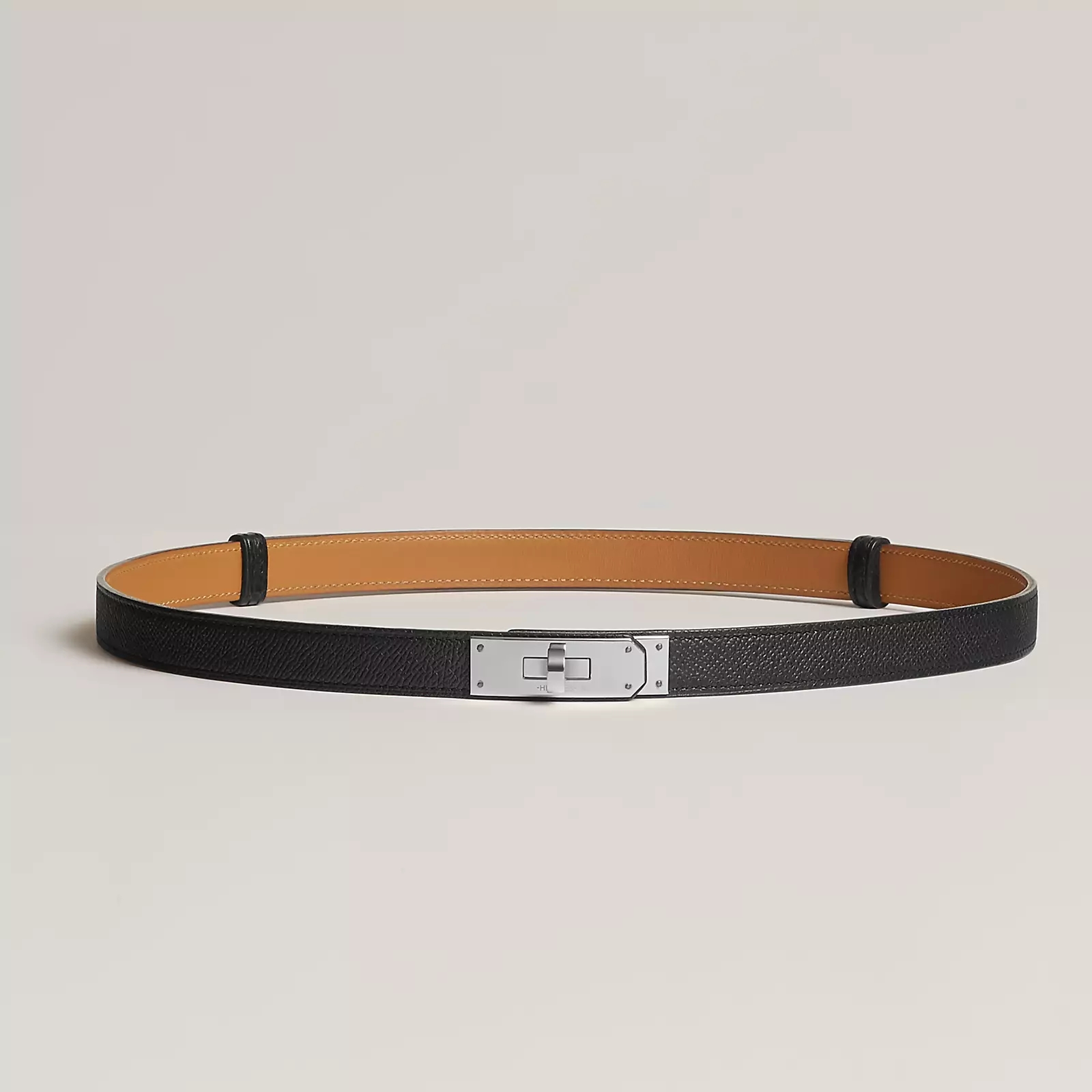 Hermes Black Leather Fine Decorative Waistband #nigo21724
