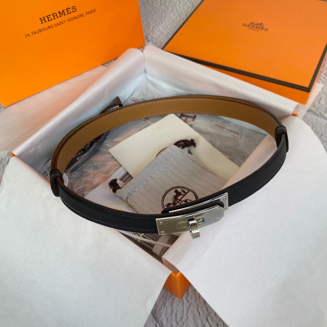 Hermes Black Leather Fine Decorative Waistband #nigo21724