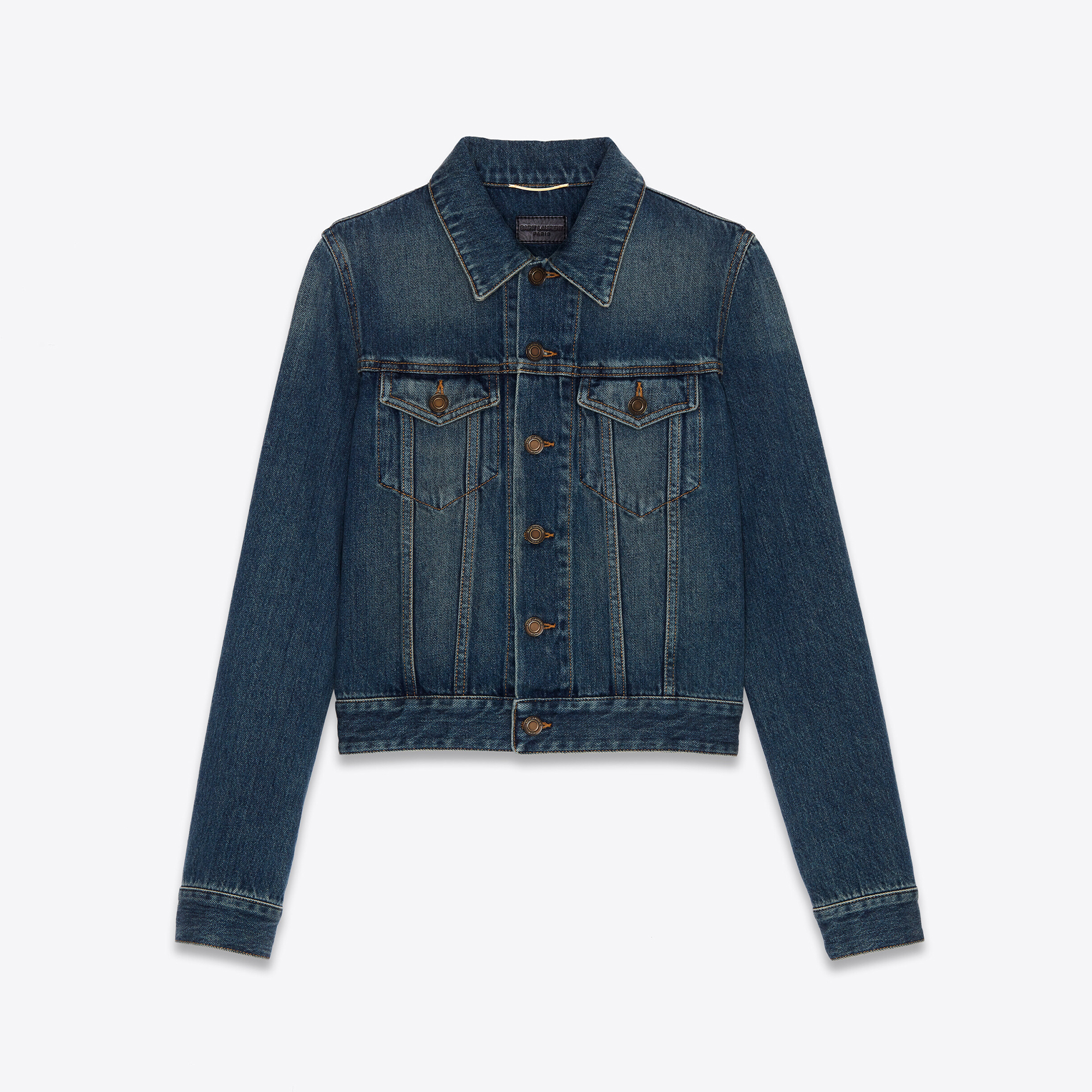 Saint Laurent Classic Jacket In Deep Vintage Blue Denim #nigo6477