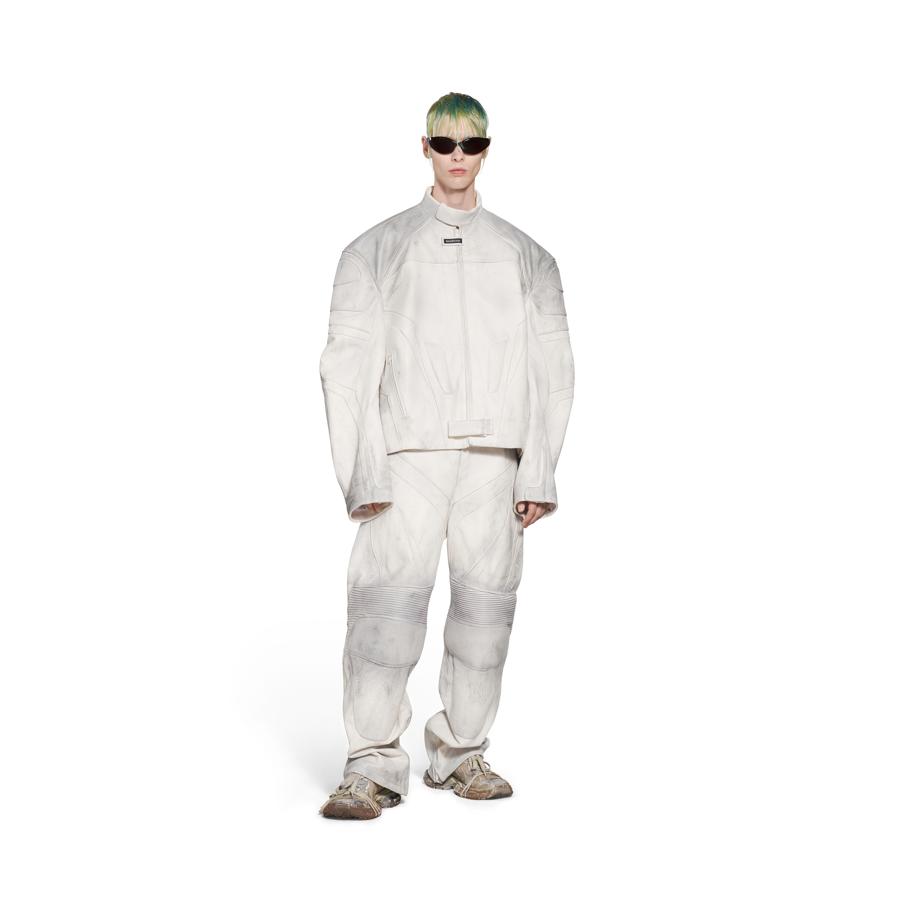 Balenciaga Men's Oversized Biker Jacket  Pants In White #nigo95117